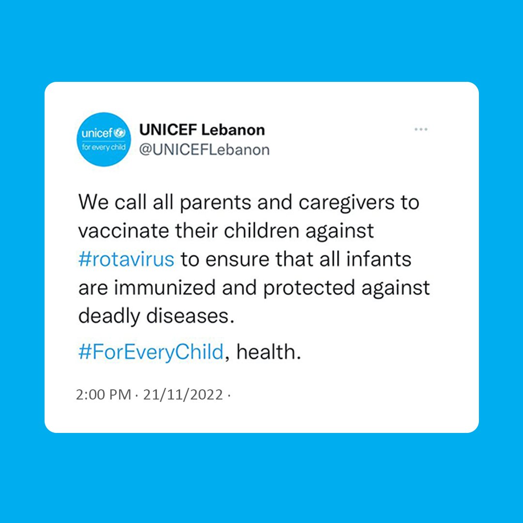 UNICEF Lebanon on Twitter "Rotavirus is the leading cause of diarrhea