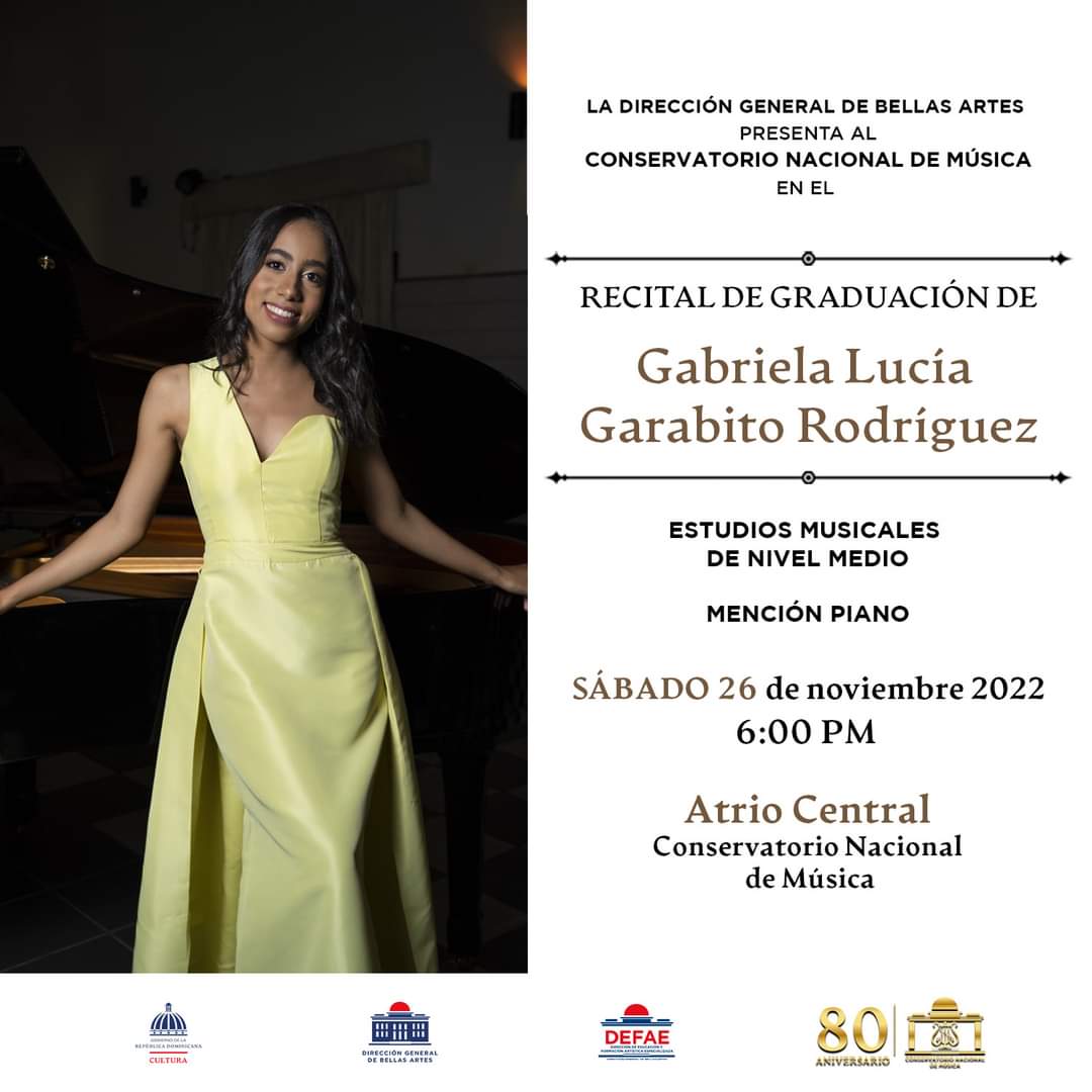 CNMRepDom's tweet photo. Invitamos al Recital de Graduación de Piano de Gabriela Garabito. Entrada libre hasta completar aforo. https://t.co/UW7sbZhYPO