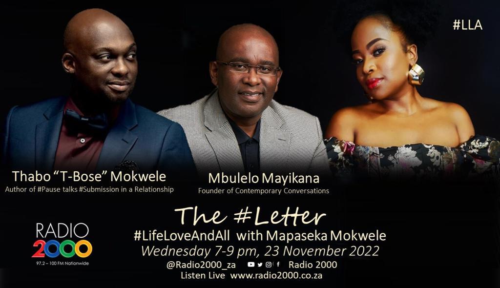 Radio2000_ZA's tweet photo. Tonight #lovelifeandall @mapasekamokwele 
 
#TheLetter tackles #Submission in modern day #relationships 
@tboseZA @MakbMotaung #MbuleloMayikana https://t.co/BUegc1Xs4y