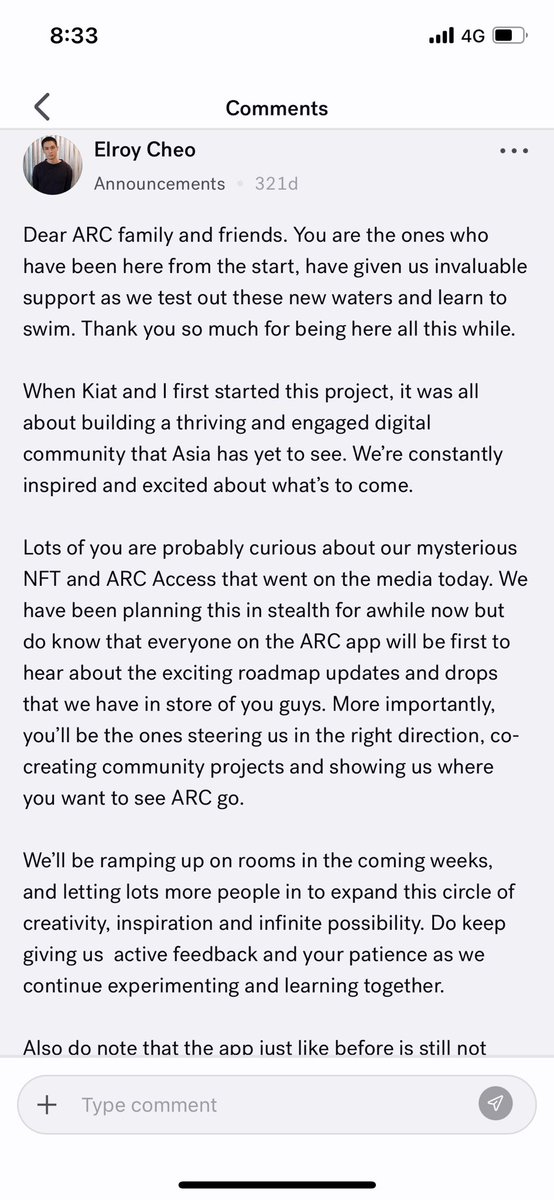 A screen grab from an ARC app beta test a year ago feels so recent but oh how time passes so quickly. Life is fleeting, we need to make more of it.