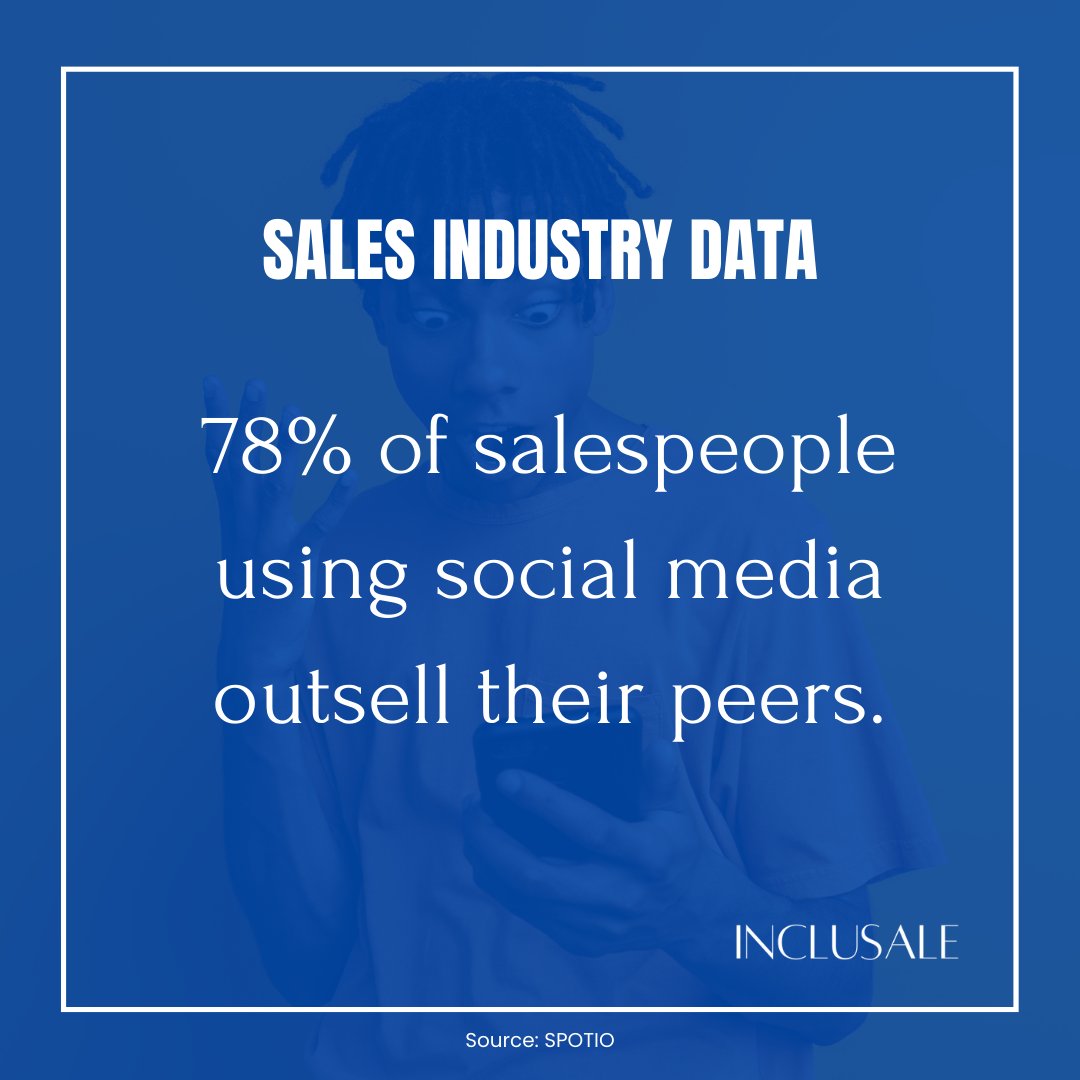 inclusale's tweet image. If you're not leveraging social media, let this sales stat be your eye opener! #socialselling #goodmorning #Inclusale