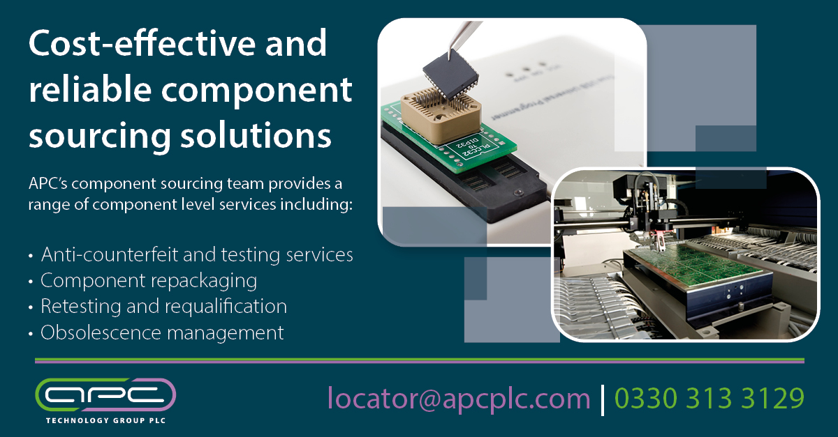 APCTechGroup's tweet photo. Drawing on four decades of component sourcing expertise, our sourcing team works with UK OEM/CEM customers to help them achieve their strategic #ComponentSourcing goals.
Put our team to the test and keep your production targets on schedule:
0330 313 3129 | locator@apcplc.com https://t.co/EBWNiefwrS