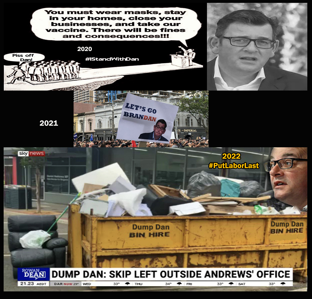 #DumpDan bin Left outside #DanAndrews' #Mulgrave Electoral Office.. #DumpDanAndrews #PutLaborLast #VicVotes2022 #DanMustGo #vicpol #Vote1IanCook