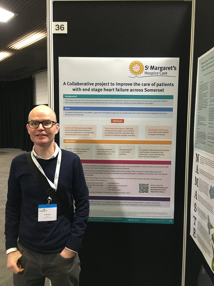 Our team are having a great time at the @hospiceuk conference, promoting a project on the improvement of care of patients with end stage heart failure across Somerset. Pop along to see us, and find out some more information!🌻 #HUKConf22