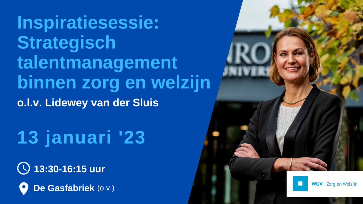 Talentmanagement, in de 21ste eeuw misschien wel de grootste uitdaging van bestuurders, managers, leidinggevenden en adviseurs! Vrijdag 13 januari '23 geeft auteur/hoogleraar <a href="/LideweyvdSluis/">Prof. Dr. Lidewey E. C. van der Sluis</a> een inspiratiesessie over Strategisch Talent Management > bit.ly/3XsjM99
#zorg