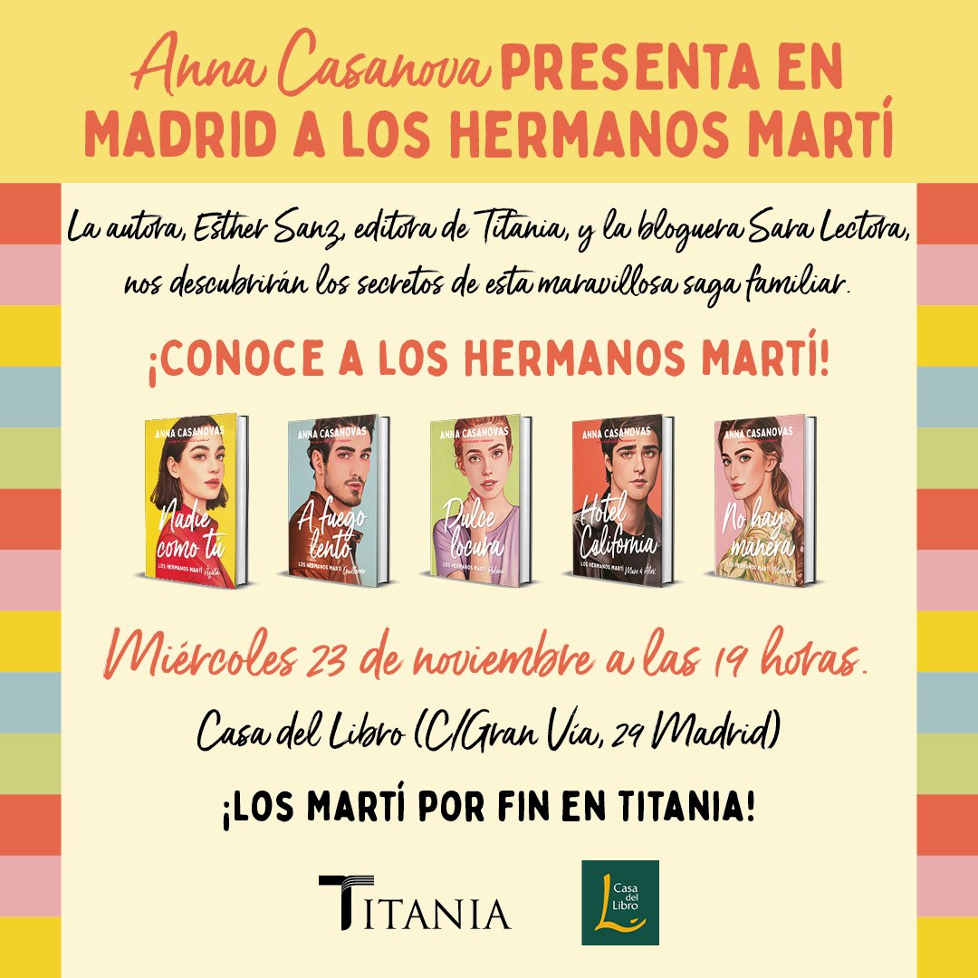 Titania_ed's tweet photo. ¡Hoy romántic@s! ¡Hoy @CasanovasAnna estará en Madrid en Casa del Libro! 
Tenemos una cita a las 19 h ❤ ¿Os esperamos? https://t.co/lqEeZRKqsR