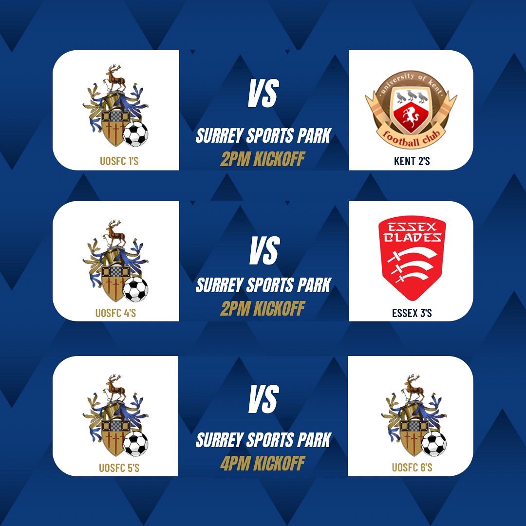 🚨MATCHDAY🚨

1s and 4s at home looking to progress in the cup 🏆

5s vs 6s friendly at 4pm! 
⚽️🦌 #uosfc #matchday #bucs #teamsurrey #upthestags
