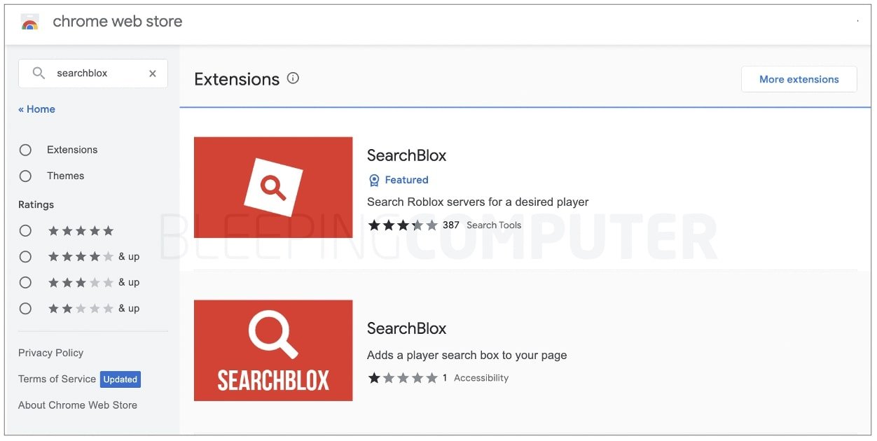 Ax Sharma on X: NEW: Chrome extension 'SearchBlox' installed by 200,000+  Roblox users appears to have been compromised. #Backdoor attempts to steal  Roblox creds and Rolimons assets.  #malware  #opensource  /