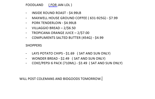 Islander2026's tweet photo. DEALS STARTING TOMORROW ( NOV 24) 🛒🍎🍏🍇🫐🥒🍞🍗🍖🥩🍟🍫. https://t.co/O93jNeHeZz