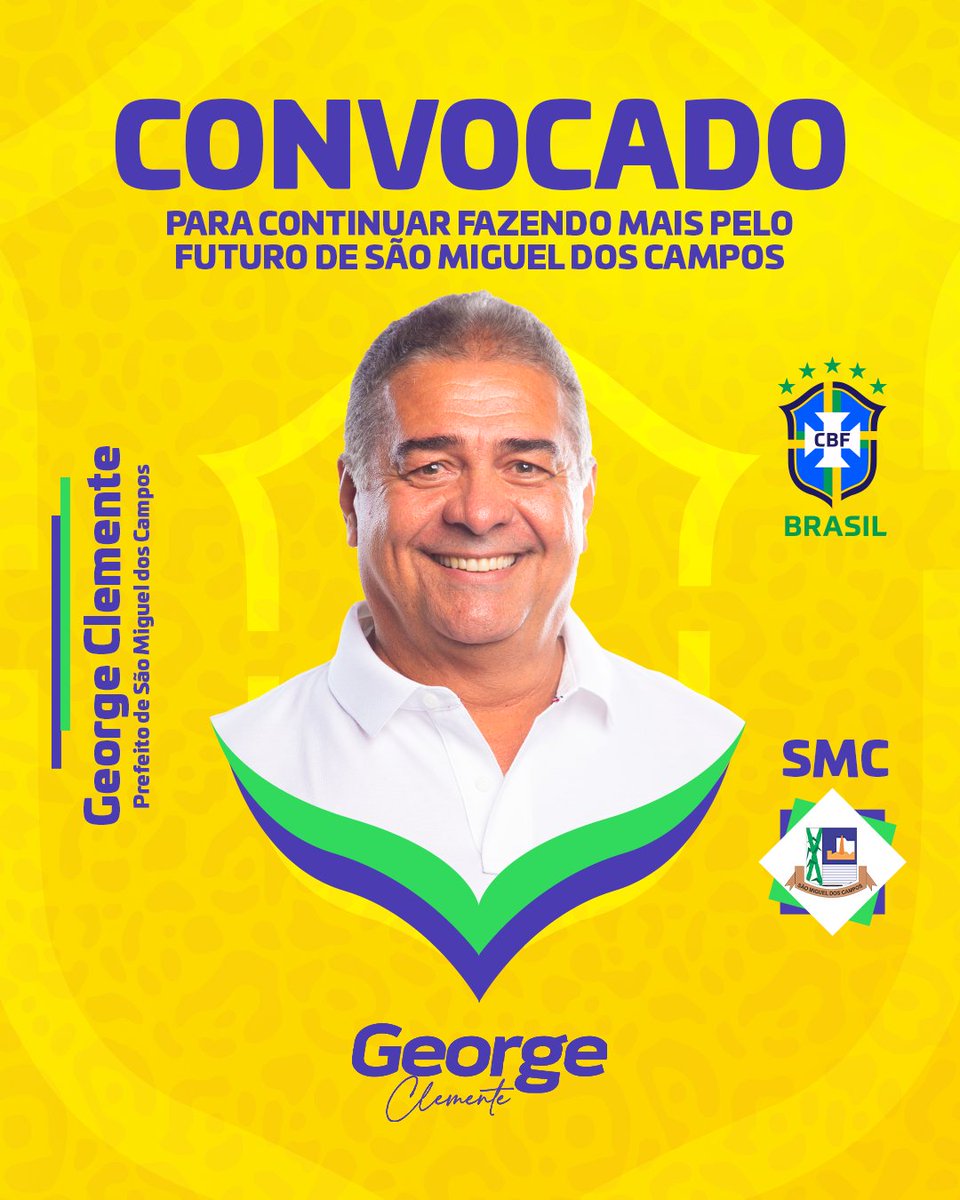 ⚽️ A Copa já começou e fui convocado para cair em campo.

E minha Seleção é São Miguel dos Campos! Estou trabalhando para fazer cada vez mais e melhor por todos os miguelenses.

A nossa torcida conta com você!