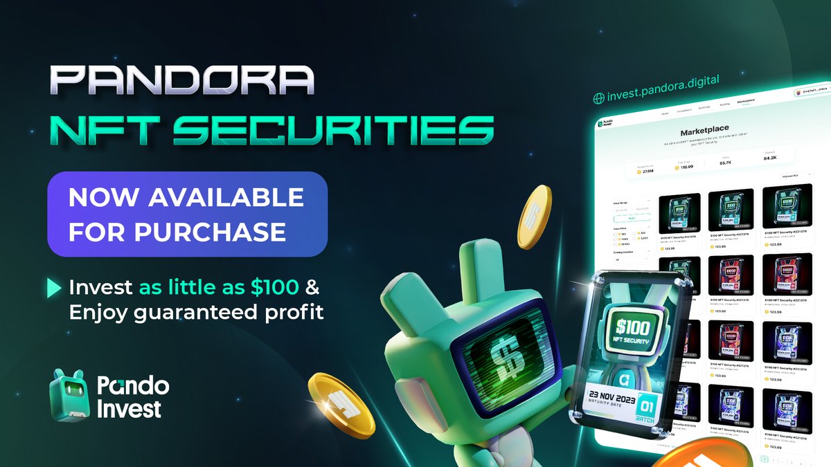 Pandora_DEX's tweet photo. 💥JUST IN: PANDORA NFT SECURITIES NOW AVAILABLE FOR PURCHASE💥

🔥Staking APR &amp; fixed interest rate are insanely HIGH for early adopters of NFT Securities.

⭐️Grab this chance before anyone else:

👉https://t.co/Djt2AYCIdU

#DEX #DeFi #Web3 #BNBChain $PSR $BNB $BUSD #NFT https://t.co/0mM75Vvw6M
