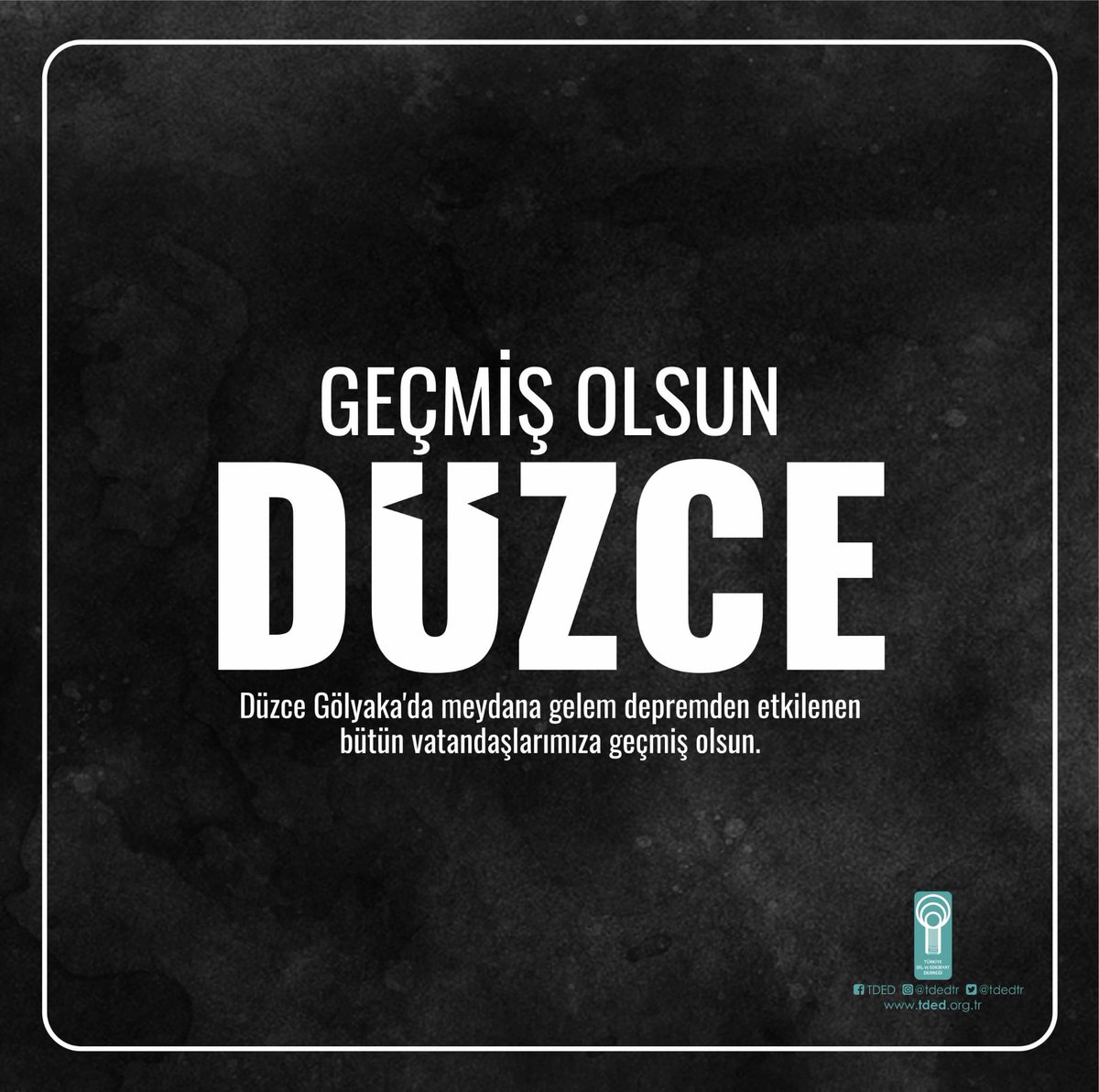 TDEDBURSA's tweet photo. @tdedtr Düzce Gölyaka'da meydana gelem depremden etkilenen bütün vatandaşlarımıza geçmiş olsun.

#deprem https://t.co/u9tYthFX3e