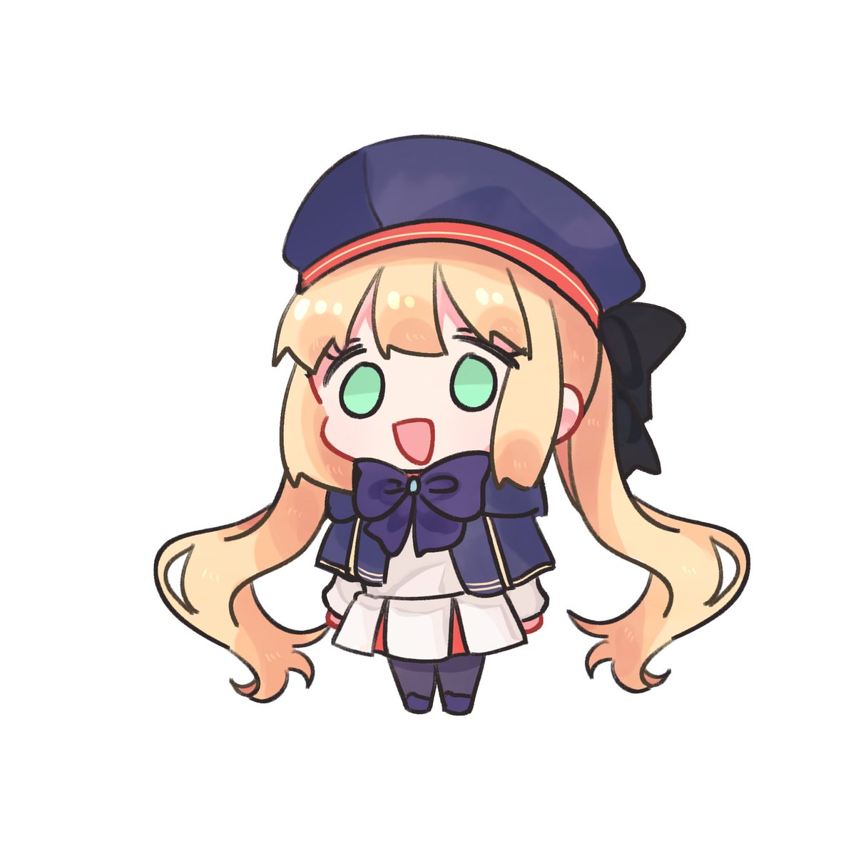 artoria caster (fate) ,artoria caster (second ascension) (fate) ,artoria pendragon (fate) 1girl hat blonde hair solo chibi green eyes white background  illustration images