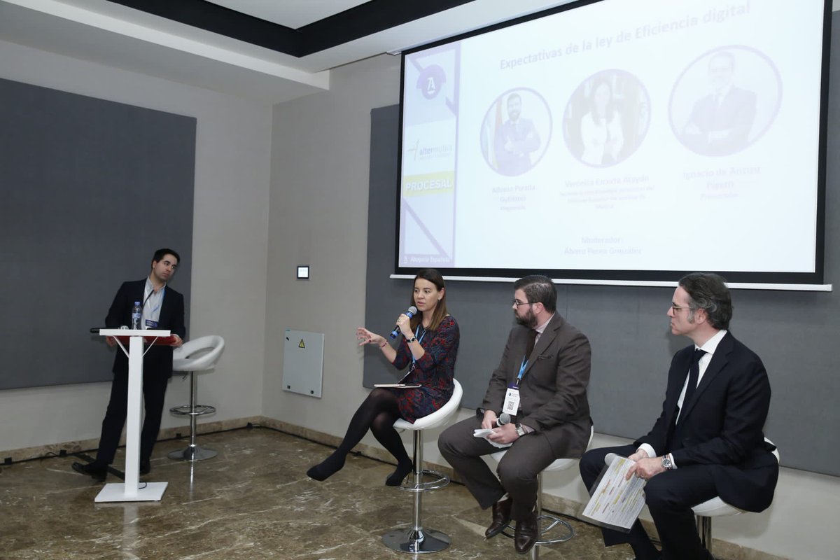 Abogacia_es's tweet photo. #Procesal Expectativas de la ley de Eficiencia digital
🗣Alfonso Peralta (Magistrado)
Verónica Ezcurra (Secretaria coordinadora provincial del TSJ de Madrid)
Ignacio de Anzizu (Procurador)
Modera: Álvaro Perea (Letrado de la Administración de Justicia) https://t.co/FCb8n8wGlm