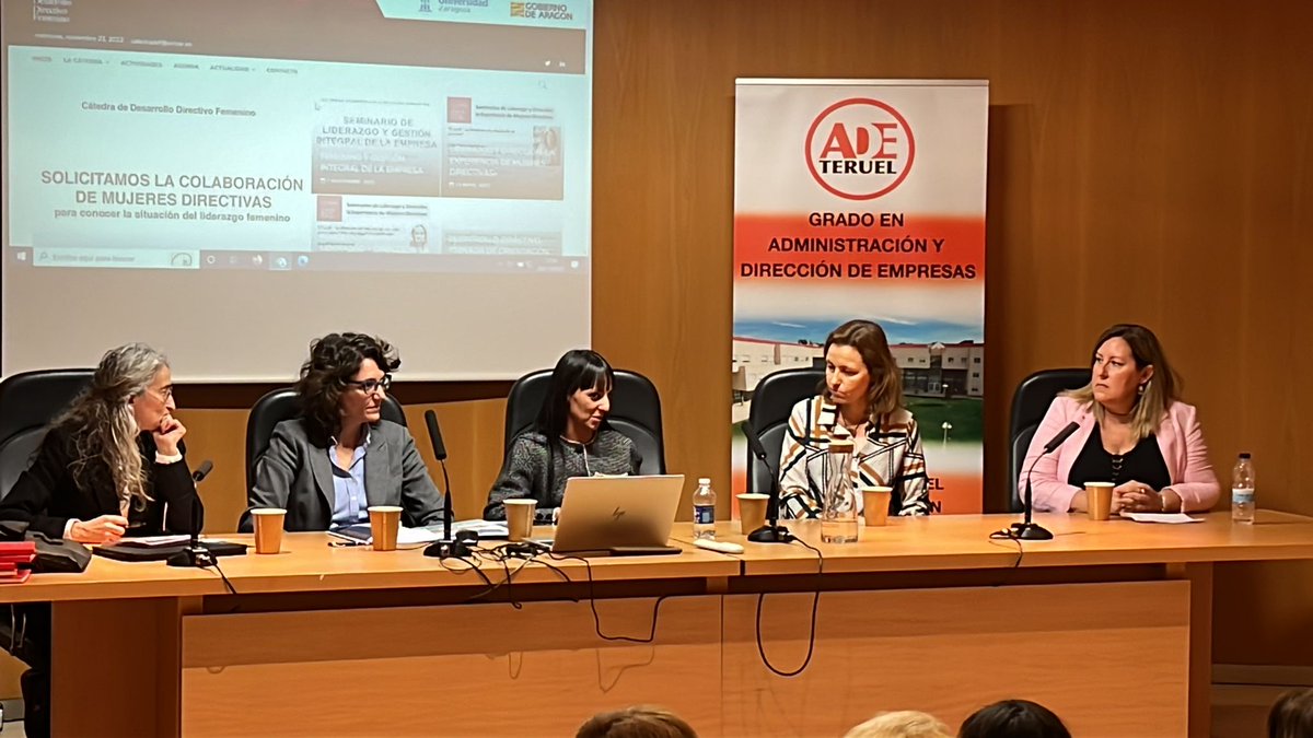 ADETeruel's tweet photo. Sesión de las Jornadas de ADE en colaboración con la Cátedra Desarrollo Directivo Femenino @fcsh_teruel @unizar @delsat_drones @TarmacAerosave #cefca @EnredadasT @Directivas_ARGN @eupt_unizar #jornadasadeteruel #jornadasade https://t.co/dXoIQafKQA