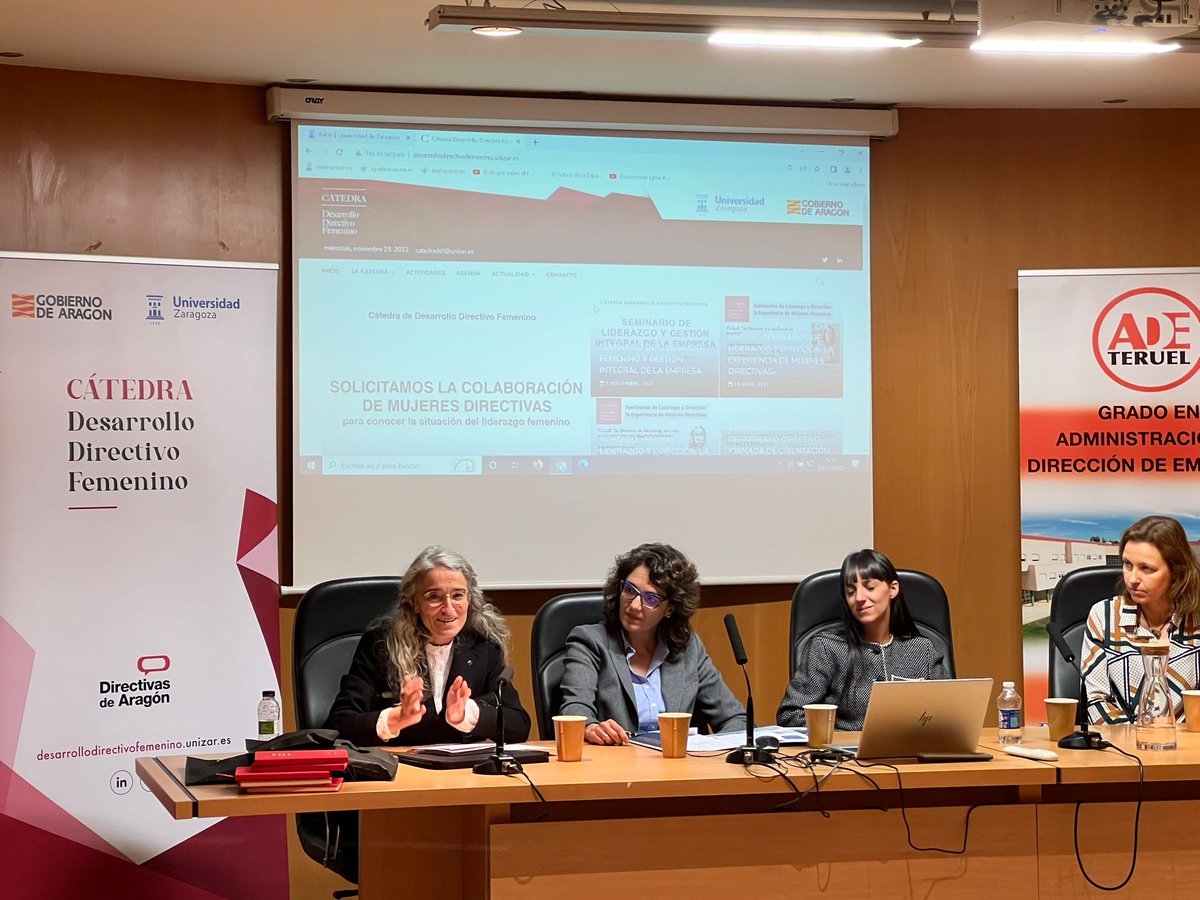 Sesión de las Jornadas de ADE en colaboración con la Cátedra Desarrollo Directivo Femenino <a href="/fcsh_teruel/">FCSH Teruel</a> <a href="/unizar/">Universidad Zaragoza</a> <a href="/delsat_drones/">Delsatinternational</a> <a href="/TarmacAerosave/">TARMAC Aerosave</a> #cefca <a href="/EnredadasT/">Enredadas Teruel</a> <a href="/Directivas_ARGN/">Directivas de Aragon</a> <a href="/eupt_unizar/">Escuela Universitaria Politécnica de Teruel</a> #jornadasadeteruel #jornadasade