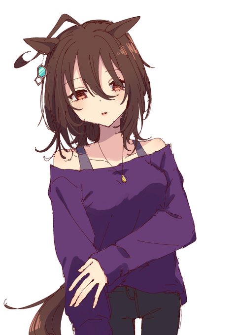 タキオンの私服大人っぽくて好き～～～～という絵なんか人妻みがあってドキドキする 