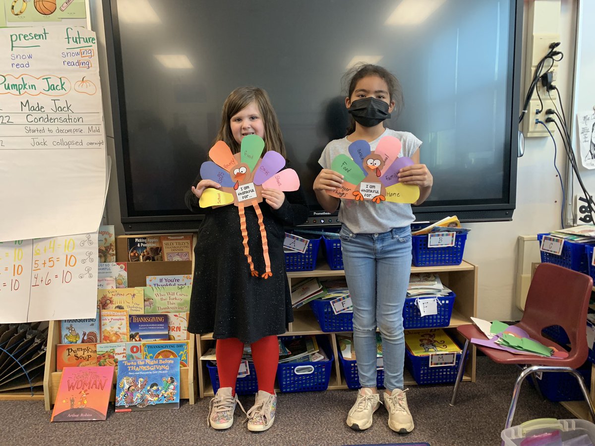 amspence24's tweet photo. Mrs. Spence’s 4th graders and Ms. Carr’s 1st graders at Woodrow Wilson created thankful turkeys 🦃 ❤️💙 #BPositivePatriots #BPatriotProud https://t.co/m9YcoDj56E
