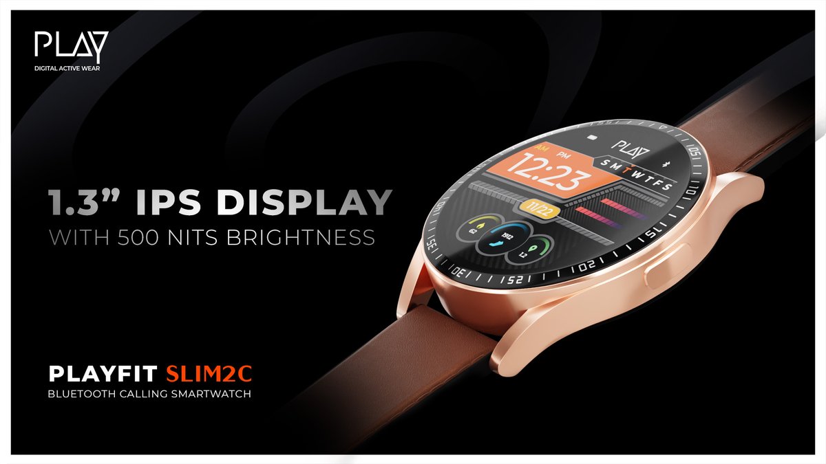 playonsocial_'s tweet photo. Experience unprecedented visual aesthetics and clarity with PLAYFIT SLIM2C smartwatch featuring 1.3” IPS display with 500 Nits brightness.
Priced at INR 3,999.
Buy Now https://t.co/QRB96MSw1c
#PLAYFITSLIM2C #BluetoothCalling #WorldOfPLAY https://t.co/TYLhBLOW2U