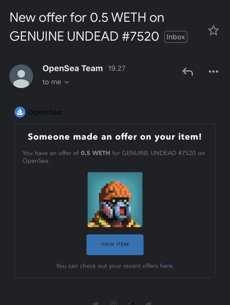 after careful consideration, I've decided to decline your offer anon, I am grateful for your time during the process 🫡 #NFTs #UndeadNeverDie #GenuineUndead