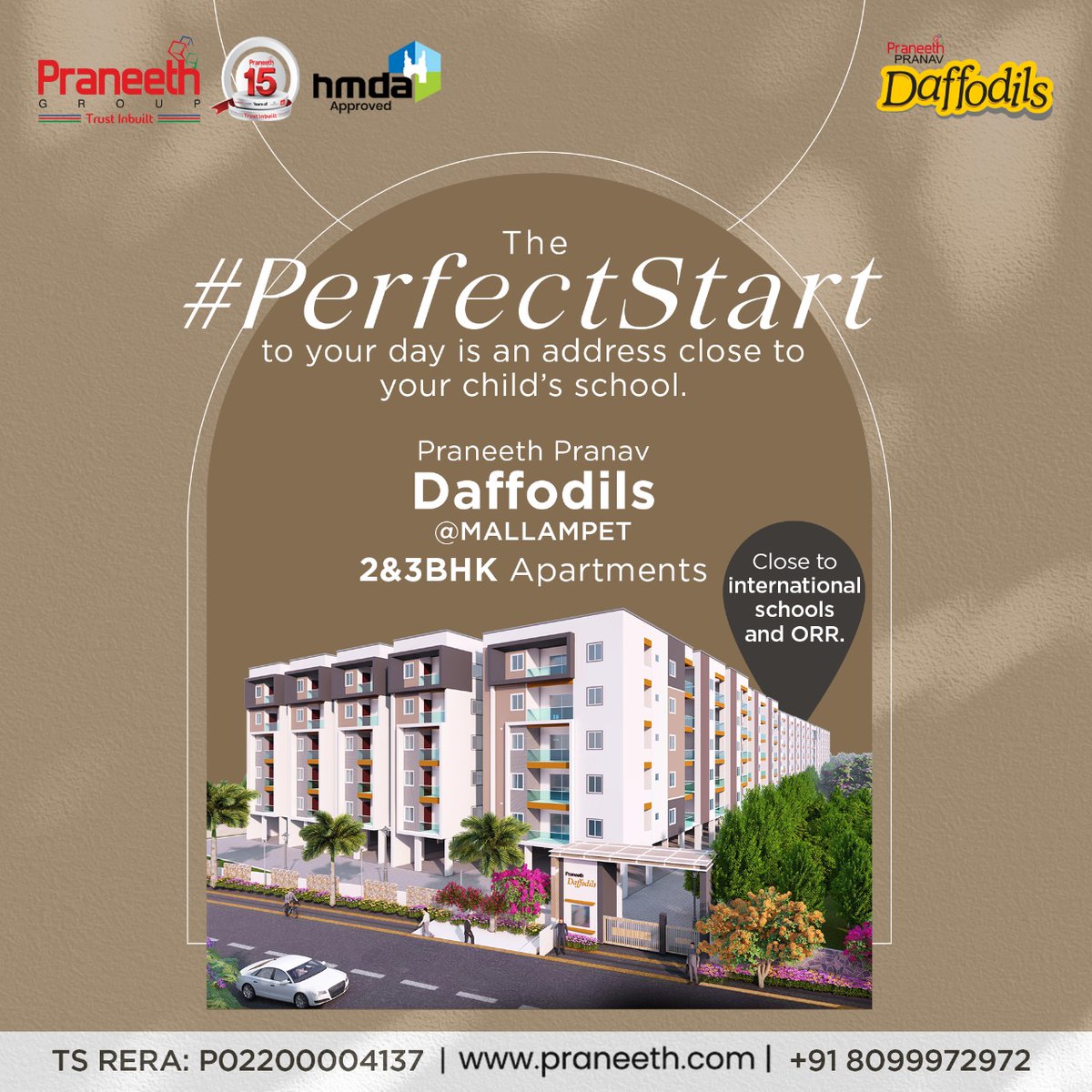 #PraneethPranavDaffodils brings convenience of travel to your life, as it is situated nearby many workplaces and IT hubs!
Invest in a home which cuts your travel time and lets you climb the ladder of success!
#praneethgroup #perfectstart #2and3bhkapartments #hyderabadrealestate
