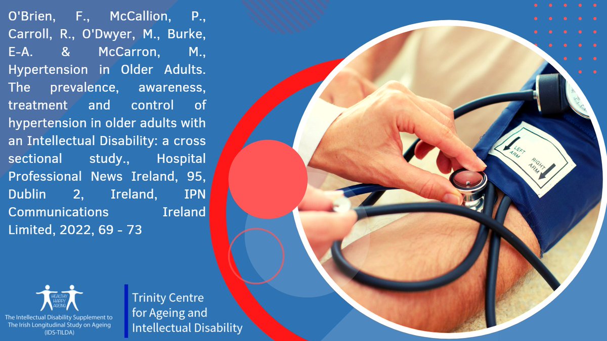 Trinity Centre for Ageing & ID (@ageingwithid) on Twitter photo <a href="/IdsTilda/">IDS-TILDA</a> paper on #Hypertension in Older Adults with an #IntellectualDisability has been published in <a href="/HospitalProNews/">Hospital Professional News</a> to reach Hospital all Professionals.
Article can be found in the #Cardiology section page 69 - 73 bit.ly/3EX1XIe
<a href="/TCD_SNM/">School of Nursing & Midwifery, TCD</a> <a href="/Frances__OBrien/">Frances O'Brien</a> <a href="/IdsTilda/">IDS-TILDA</a> paper on #Hypertension in Older Adults with an #IntellectualDisability has been published in <a href="/HospitalProNews/">Hospital Professional News</a> to reach Hospital all Professionals.
Article can be found in the #Cardiology section page 69 - 73 bit.ly/3EX1XIe
<a href="/TCD_SNM/">School of Nursing & Midwifery, TCD</a> <a href="/Frances__OBrien/">Frances O'Brien</a>