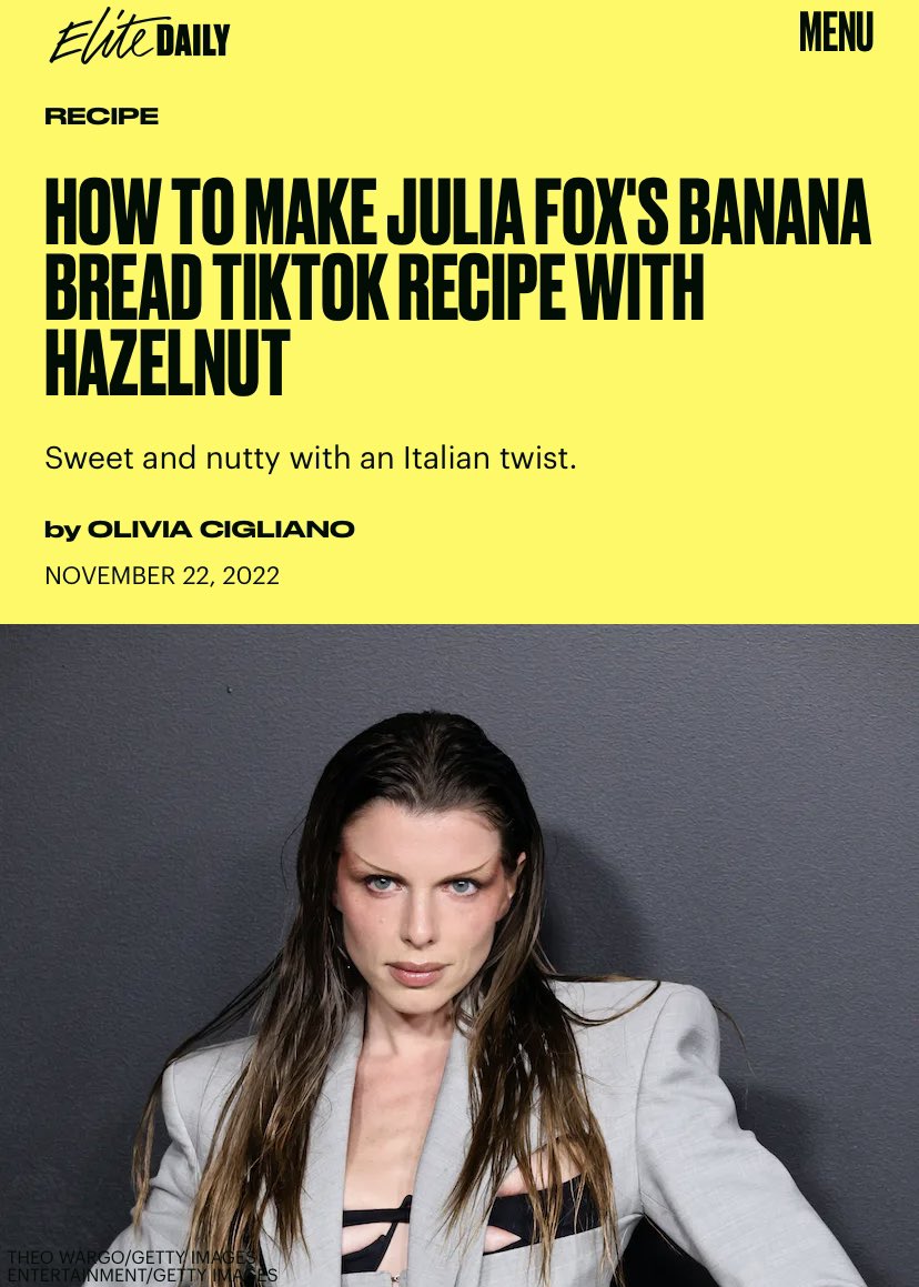 julia fox fan updates on Twitter "how to make julia fox's banana bread