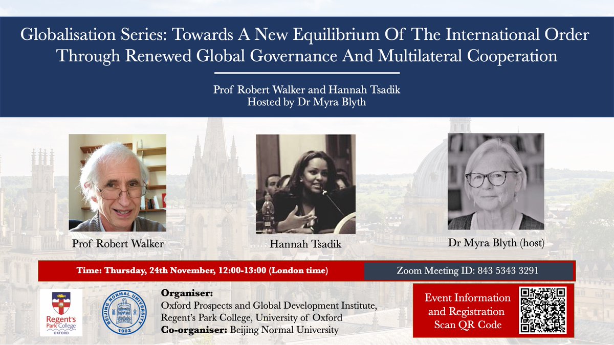 Join Robert Walker and Hannah Tsadik for the 4th of the OPGDI Globalisation series @DSPI_Oxford @greentempleton @LPI_voices @MastercardFdn @BNU_Official @RegentsOx Tomorrow 24th Nov, 12PM Online zoom event