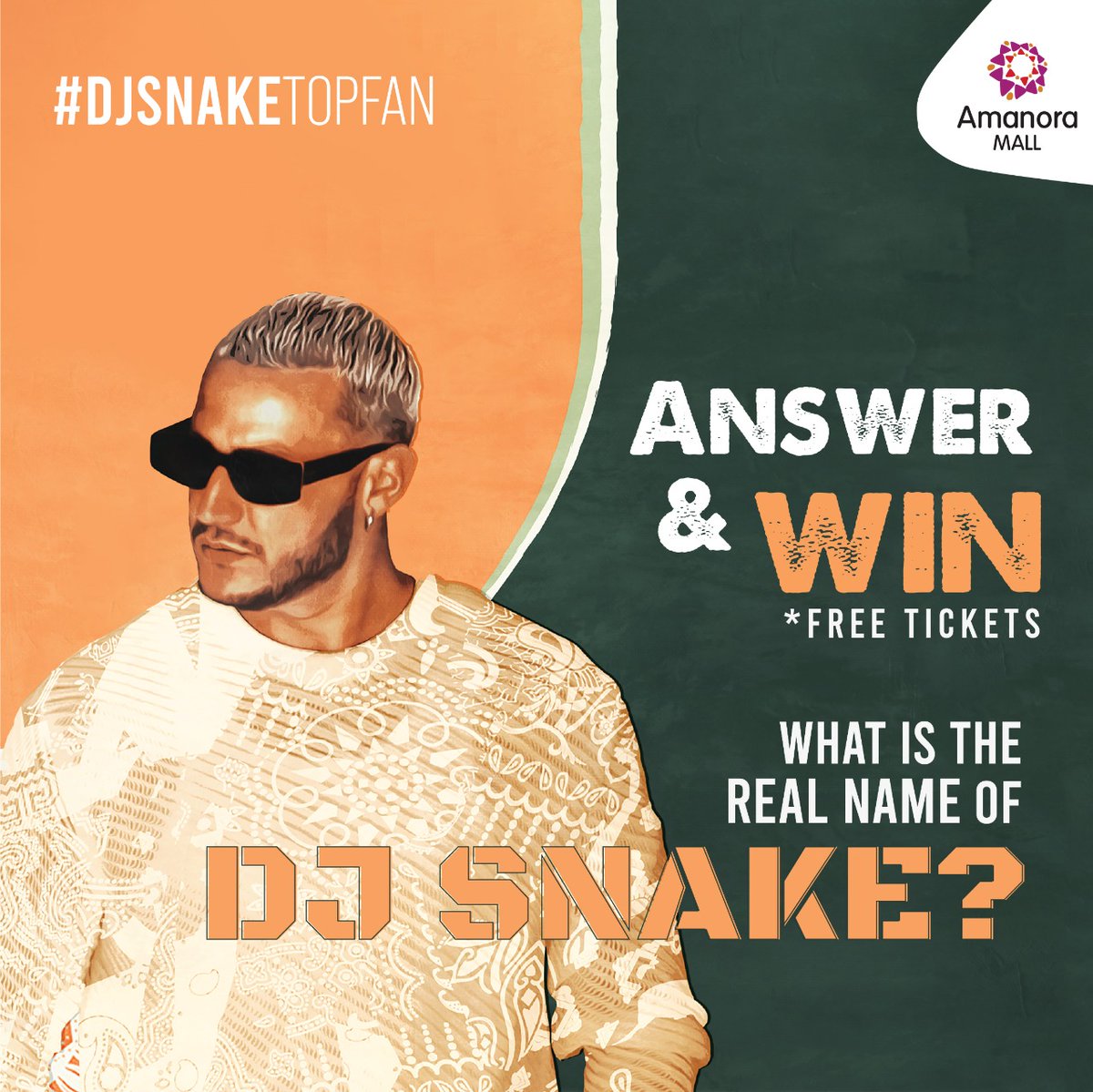 AmanoraMallPune's tweet photo. Contest Alert! #djsnake top fan contest is live 
Win *Free tickets to the Sunburn arena with DJ Snake!
Here is how it works:
1. Comment your answer below
2. Tag 3 friends in your comment
3. Follow Amanora Mall, Page
4. Repost this in your story. *T&amp;C Apply

#djsnake https://t.co/8Od6NK6ncC
