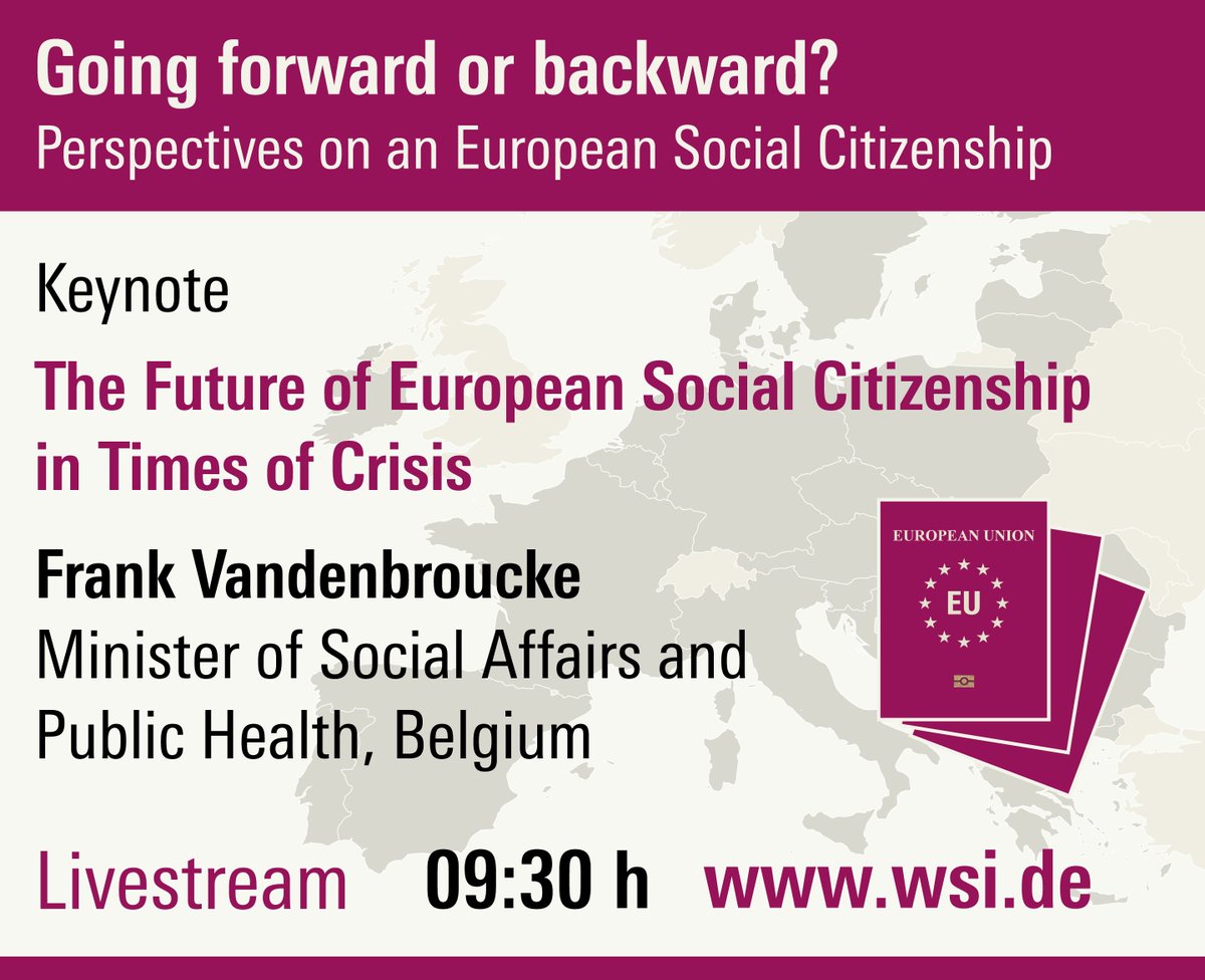 WSIInstitut's tweet photo. EU #SocialCitizenship Conference: We start our discussion with a Keynote by Frank Vandenbroucke Minister #SocialAffairs #PublicHealth 🇧🇪 at 09:30 h. Follow us online: Livestream #ForwardEU ➡️ https://t.co/rp4NgCNCmV https://t.co/jpvFHnlpem