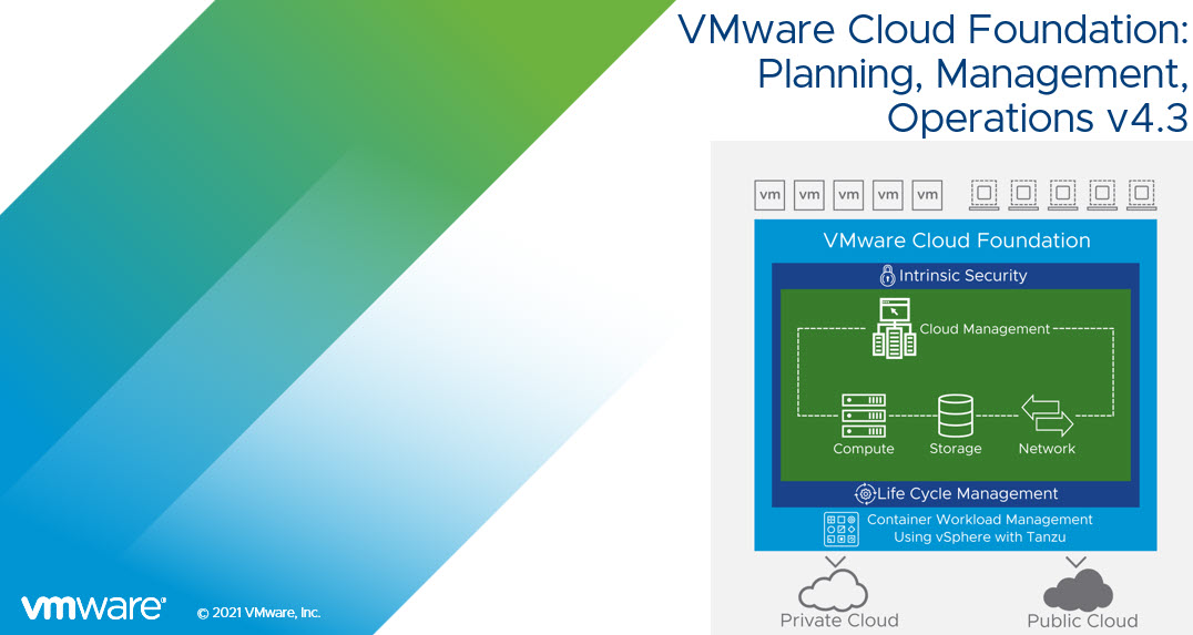 Delivering this week -> "VMware Cloud Foundation: : Planning, Management, Operations [V4.3]" (21/11 > 25/11) VMware, Live-on-Line

VATC: VMware EMEA

 #VMwareEducation #VCIProgram #VMware #VMwareCloudFoundation