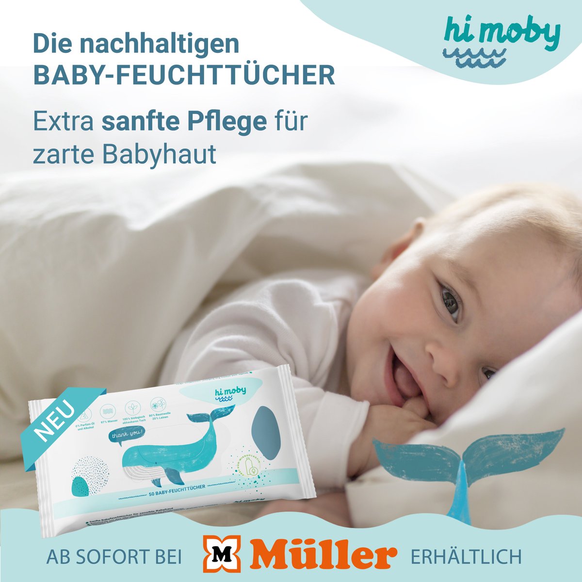 Gib deinem Baby die Hautpflege, die es braucht 😄

Unsere hi moby Baby-Feuchttücher bieten die perfekte Pflege für die Haut deines Babys. Sie pflegen und bieten Schutz vor Trockenheit. 

JETZT bei deinem Müller Drogeriemarkt oder im Online-Shop: mueller.de/p/hi-moby-feuc…