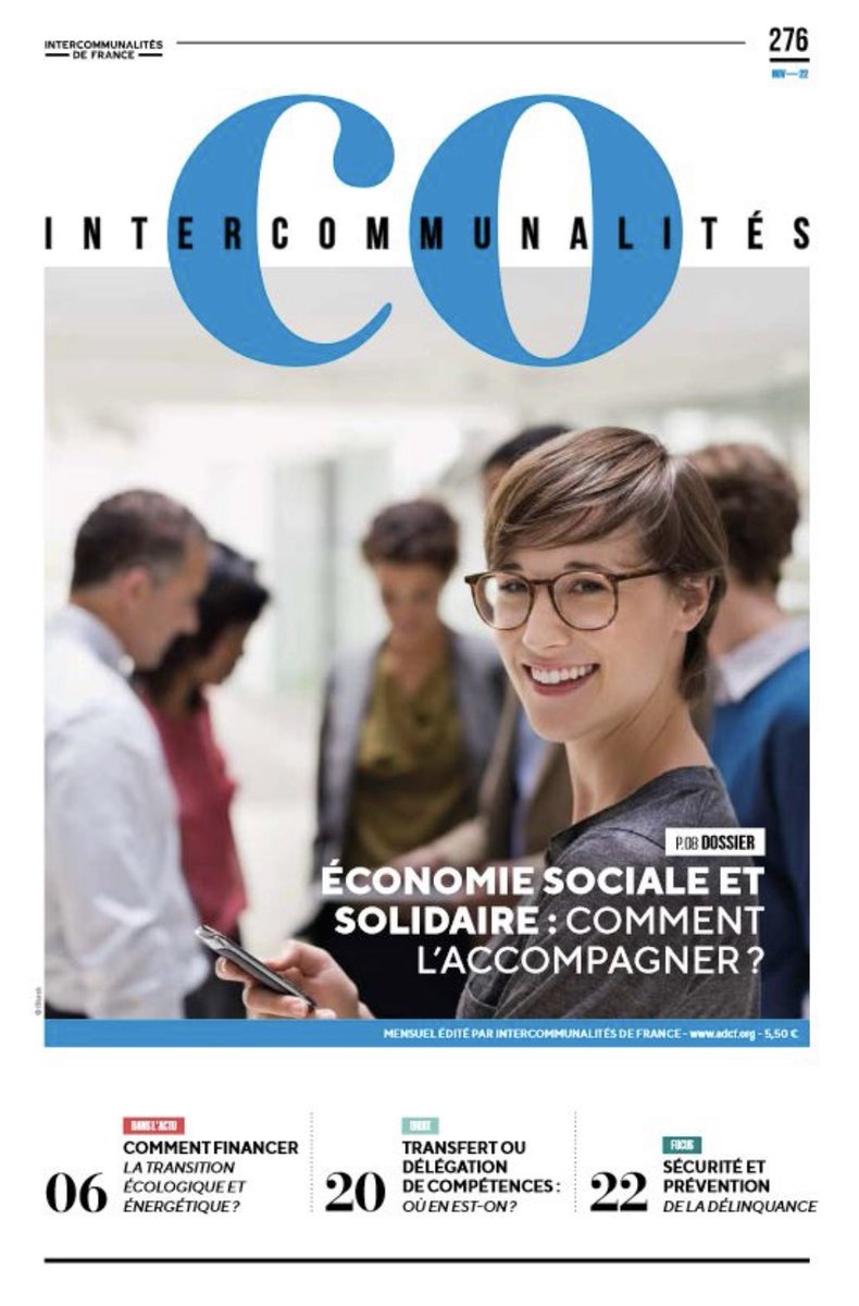 🗞️ Magazine Intercommunalités de novembre : ESS, comment l’accompagner ?

🔎 Mais aussi : financer la transition écologique, transfert et délégation de compétence, sécurité et prévention de la délinquance…

✅ À découvrir ici 👉 intercommunalites.fr/actualite/maga…