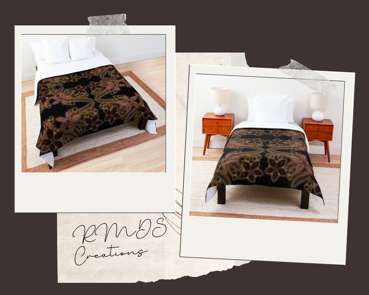 #comfortors #beddingdecor #moroccanstyle #floraldesign #classicstyle #giftsideas #rmdscreations #redbubble
Shop link in comments 🤎