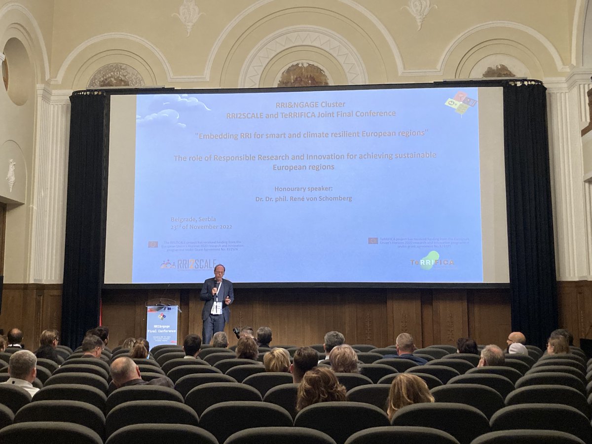 TeRRIFICA_'s tweet photo. 📸Keynote speech by Dr. René von Schomberg @vonschomberg

"The role of Responsible Research and Innovation for achieving sustainable European regions"

Follow the @TeRRIFICA_ &amp; @rri2scale Joint Final Conference online now (9:00h-17:30h CET)! https://t.co/ZZzJyRN5r4

@HorizonEU https://t.co/bvQqvCSUhr