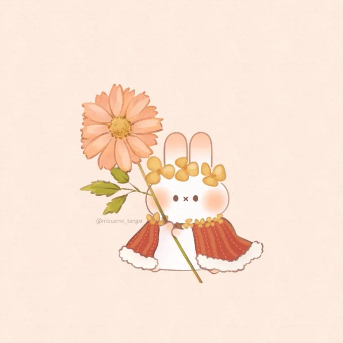 たゆたゆな11月 (〇・×・〇)#ぷみうさぎ#すぴょんず #イラスト 