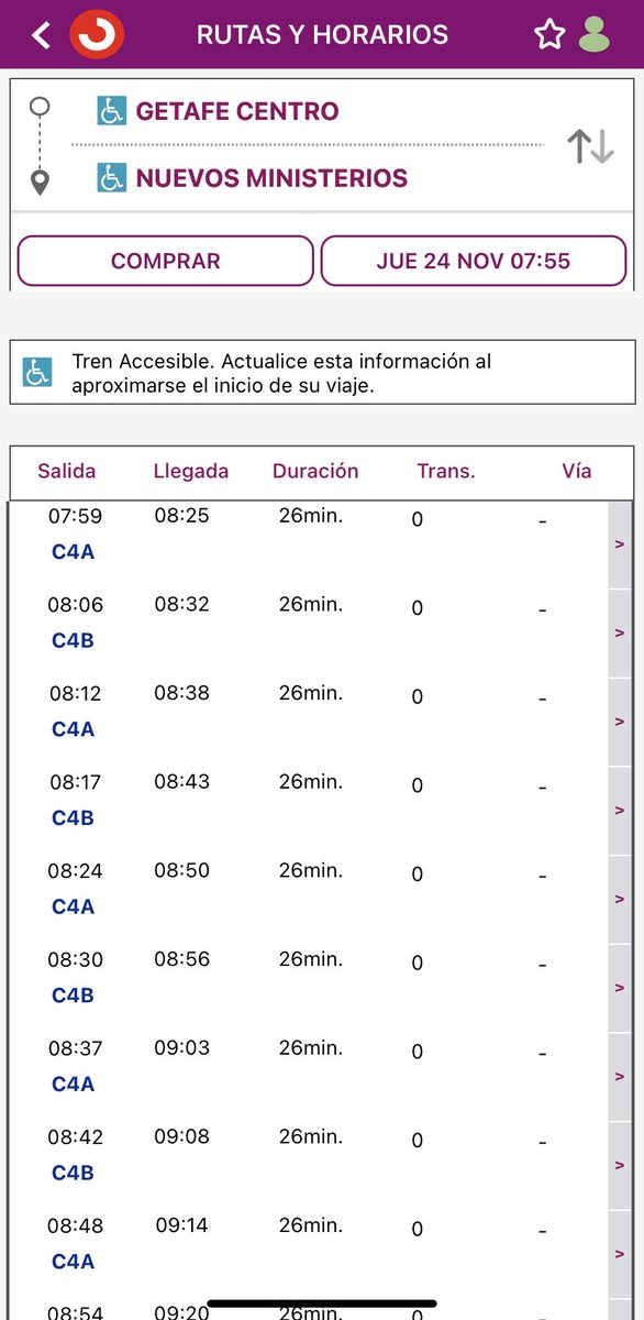 Pepeluvillar's tweet photo. @CercaniasMadrid @CercaniasAvisos @pablorue96 Desde la semana pasada de Getafe centro a N. Ministerios, es un trayecto que se tardaba 31min de media y ahora sin 44min entre todas las largas paradas en cada estación. Y luego si miras los horarios en la app y es una tomadura de pelo, 26minutos dice!!! https://t.co/Ql606Hq1Cn