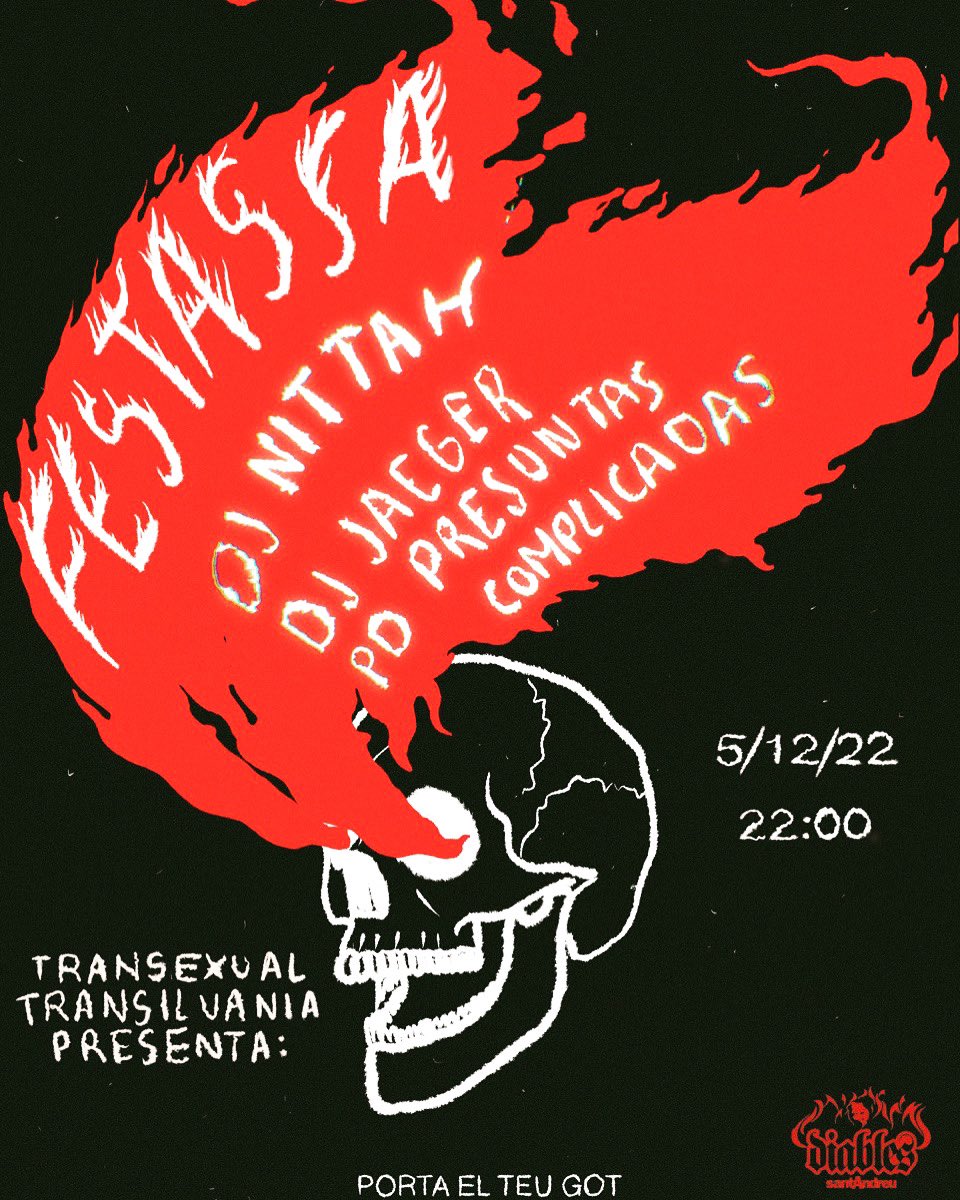 DiablesStAndreu's tweet photo. El 5 de Desembre, us esperem a la #Festassa, enguany, ambientada en #TheRockyHorrorPictureShow i amb les següents actuacions:

 • PD Nittah 
 • PD Jaeger
 • PD Presuntas Complicadas 

Porteu got i vingueu amb ganes de participar. Recordeu … Let's do the Time Warp again 🎶 https://t.co/F6sN4E888M