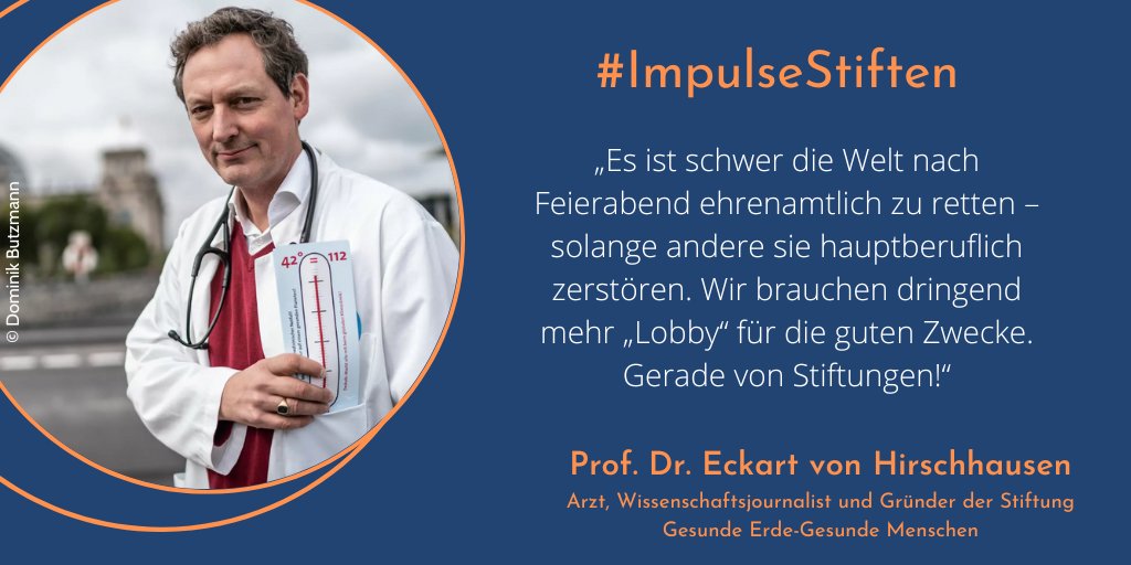 Lobbyismus für den guten Zweck: Mehr davon oder Finger weg? Sollten #Stiftungen ihren Einfluss stärker politisch nutzen? Was sind Dos &amp; Don'ts? 
Diskutiert mit bei #ImpulseStiften
🗓️ 29.11., 9-10 Uhr
👉 impulse-stiften.de
Flammendes Plädoyer kommt von Eckart von Hirschhausen