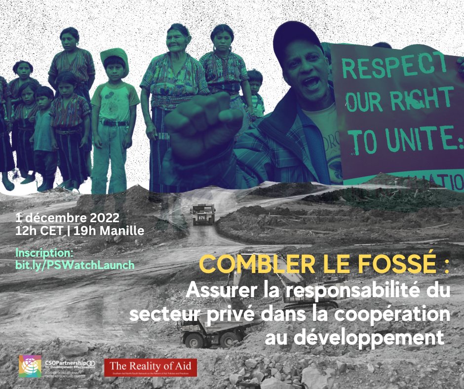 CSOPartnership_'s tweet image. 📢SAVE THE DATE! Dec1, 12PM CET
👀CPDE &amp;amp; @realityofaid will hold the launch event of the #PrivateSectorWatch Global Synthesis Report and Online Hub. 
➡️ow.ly/tk1A50LLHfA
✍️Register: ow.ly/TvlH50LLHfv
#DevEffectiveness #PrivateSectorAccountability @realityofaidAP