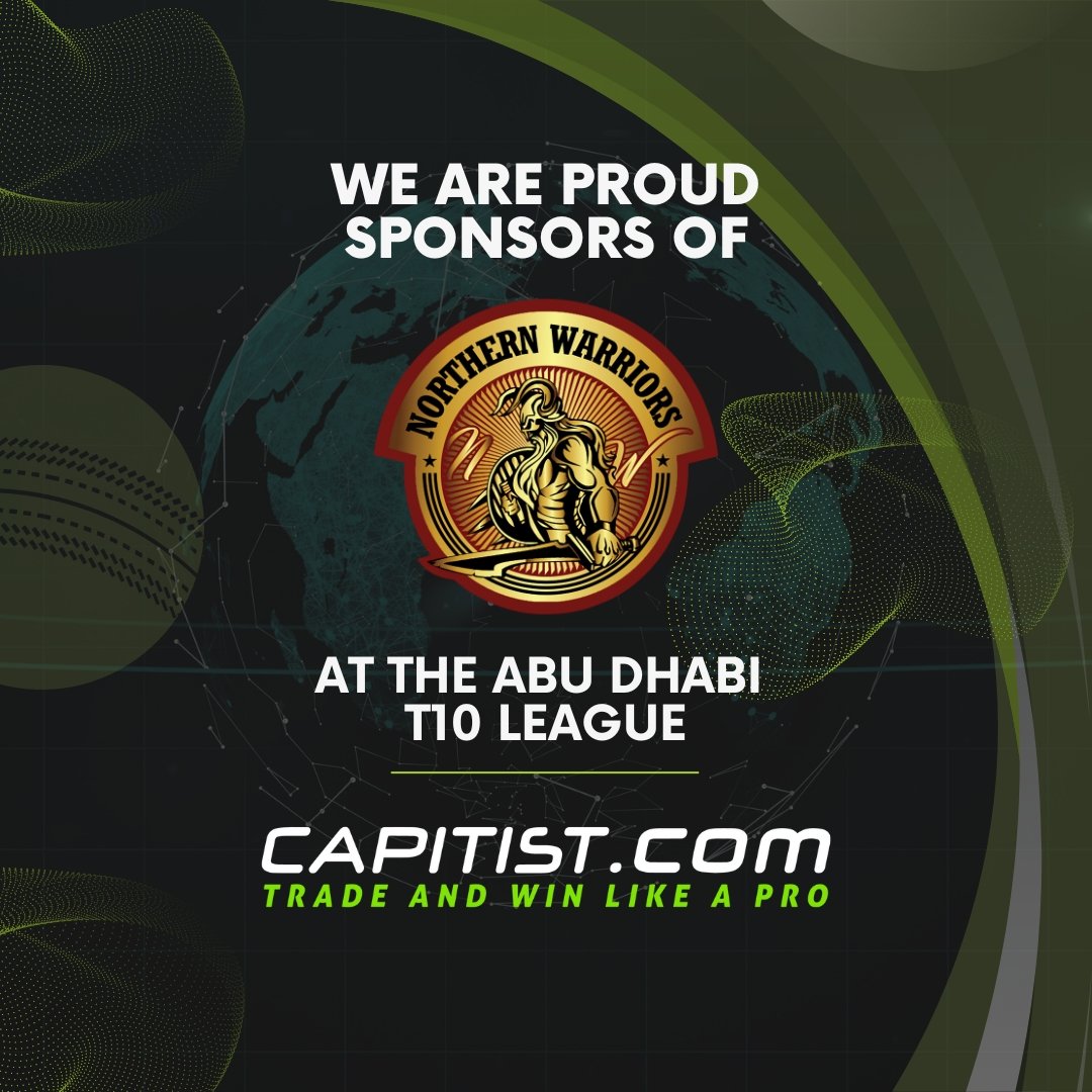 CapitistMarkets's tweet photo. TRADE AND WIN LIKE A PRO. 🏏🙌

https://t.co/DvtaqnTW6f is thrilled to be sponsors of the Northern Warriors at the prestigious Abu Dhabi T10 Cricket League!

We look forward to watching the boys bring their best to the cricket field as they always do!
@nwarriorst10 
#AbuDhabiT10 https://t.co/Jrw1AvqL8t