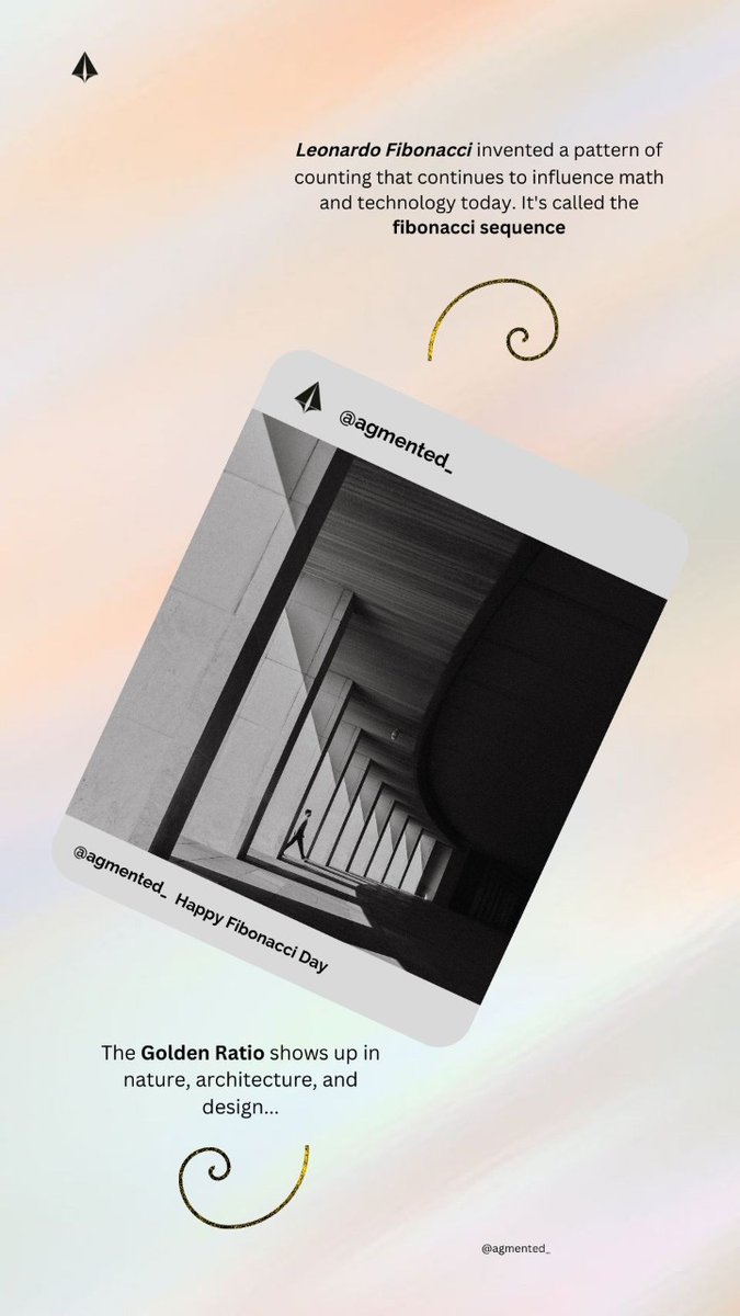 agmented's tweet photo. Happy World Fibonacci Day🌀

#FibonacciDay #Fibonacci #BeYourOwnBoss #beagmented https://t.co/m29jf1jaTB