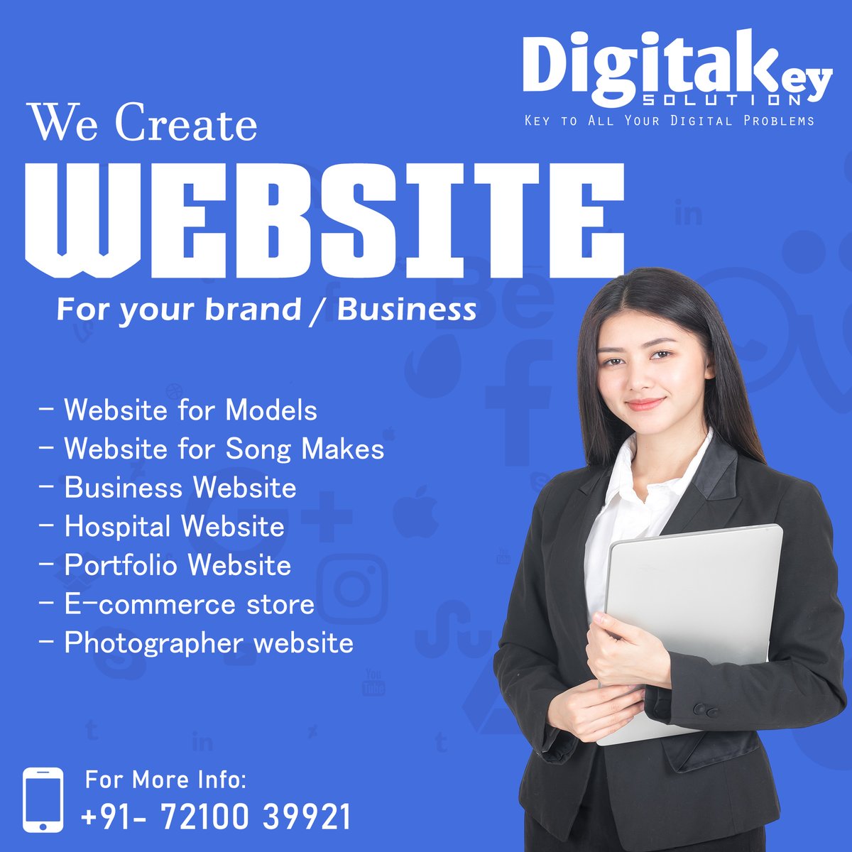 digitalkey_soln's tweet image. 𝗪𝗲 𝗖𝗿𝗲𝗮𝘁𝗲 𝗪𝗘𝗕𝗦𝗜𝗧𝗘 𝗙𝗼𝗿 𝘆𝗼𝘂𝗿 𝗯𝗿𝗮𝗻𝗱 / 𝗕𝘂𝘀𝗶𝗻𝗲𝘀𝘀

𝗙𝗼𝗿 𝗠𝗼𝗿𝗲 𝗜𝗻𝗳𝗼𝗿𝗺𝗮𝘁𝗶𝗼𝗻
𝗪𝗵𝗮𝘁𝘀𝗮𝗽𝗽 𝗡𝘂𝗺𝗯𝗲𝗿: +𝟵𝟭- 𝟵𝟯𝟭𝟵𝟬𝟯𝟬𝟳𝟬𝟬 
.
.
.
#digitalkeysolution #digitalkeysolution1 #digitalmakreitngagency  #websites #websitesi