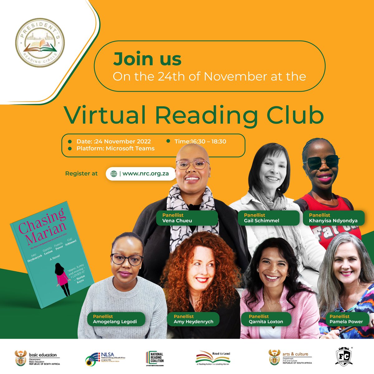 Reminder to join the Virtual Reading Club - 24 November 

The National Reading Coalition (NRC) reminds you to join the October session of the Virtual Reading Club  (VRC), to be hosted on Thursday,  24 November  at 16:30 – 18:30.