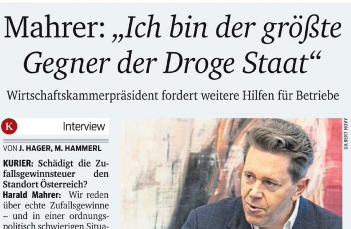 HallaMartin's tweet image. Peak 🇦🇹 — Mr. Mahrer, among others President of ...
 - 🇦🇹 Business Alliance (sub-org of ÖVP), 
 - 🇦🇹 Chamber of Commerce, 
 - 🇦🇹 National Bank, 
 - 🇦🇹 Institute of Econ Research, &amp;amp; 
until 2019 Chairman of a 🇦🇹compulsory social insurance insttution, calls himself the biggest