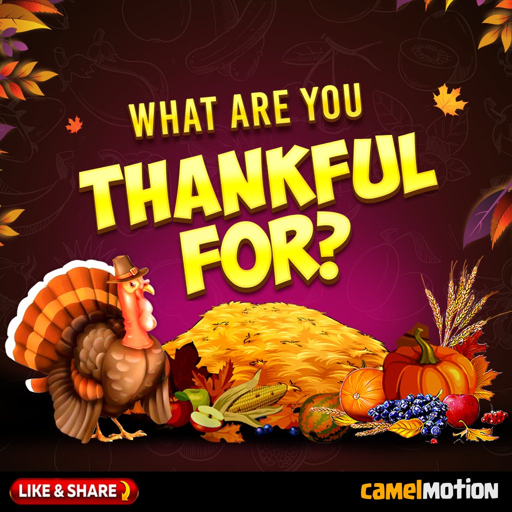 CamelMotionGame's tweet photo. What are you thankful for? #Thanksgiving

Leave a comment below to share. We're here to listen and cheer you on 🥂

#GenshinSpecialProgram #staywoke #LakeShow https://t.co/WgFhkCJsX5