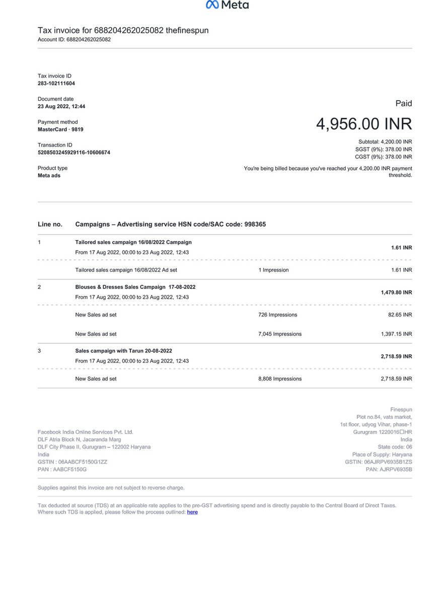 Rahulkaran185's tweet photo. @facebook @Meta @GST_Council @InstagramComms @instagram  @nsitharaman @Infosys_GSTN Hi Team, I've been paying 18%gst to facebook ads. But at the time of filing gst, there is no input by facebook inspite of my gst details being updated since last 3 years. I have spend more than https://t.co/kF0tPs0IPD