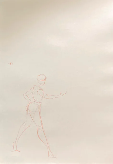 ジェスドロ42回目。いつも画板を横にしてるが縦にしてみる。この方がのびのび描けるかな?042#ジェスドロパーティ#GESDRAWParty 