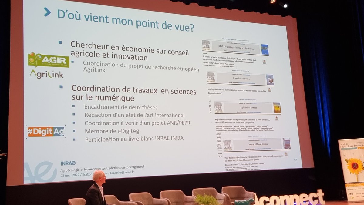 Technologie numériques et transition agroecologique : énergies ou contradictions ? 
🤔 Défis, controverses, risques ...

🎤 Conférence inaugurale par Pierre Labarthe <a href="/INRAE_Tlse/">INRAE Occitanie-Toulouse</a>
.
#agtech #agroecologie #esaconnect #angers #connectedweek