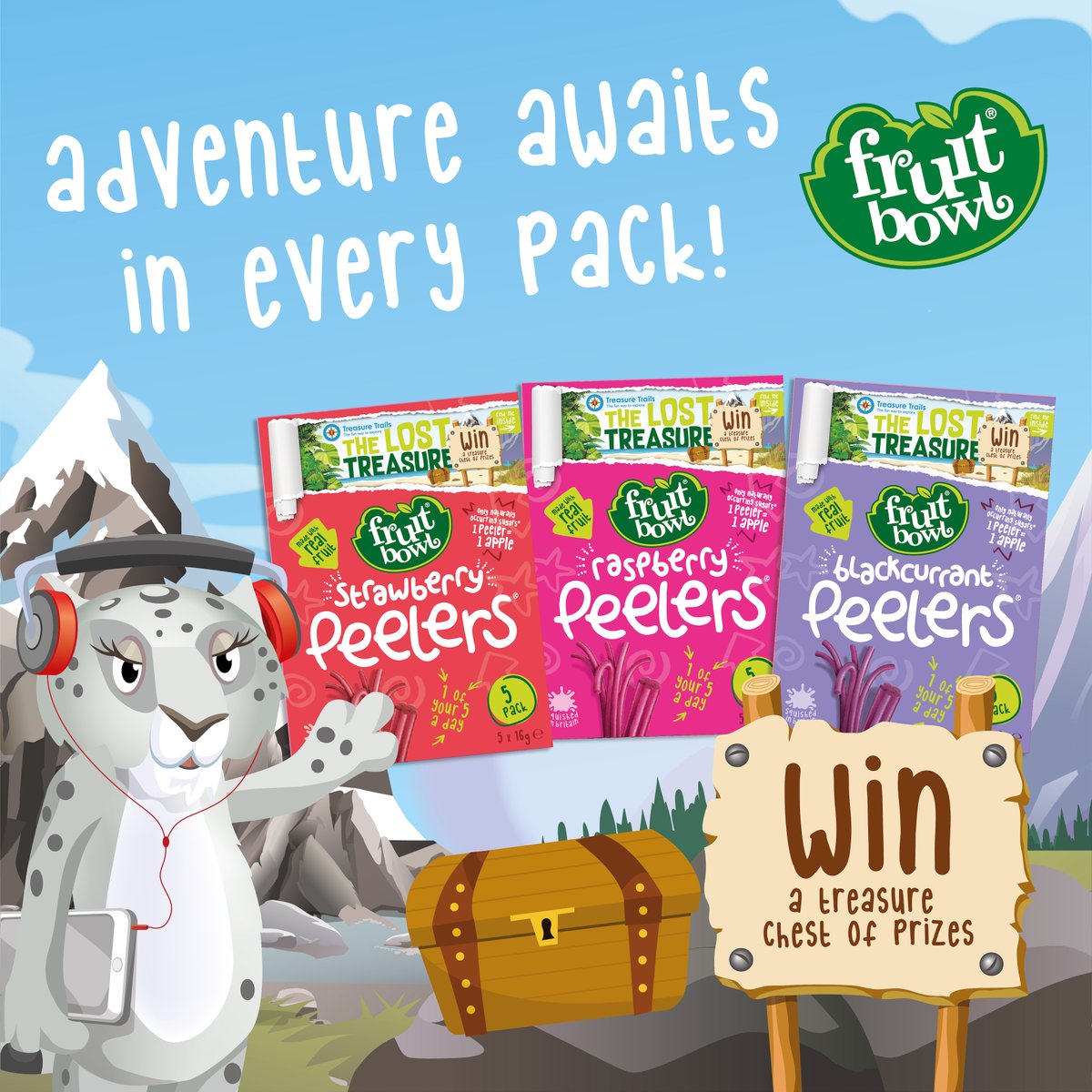FruitBowlFamily's tweet photo. In every pack of Peelers youโll discover a @TreasureTrails map. Your young explorers must scan the QR code and complete four activities to unlock directions to the treasure.
Submit their answers online for a chance to win a chest FULL of prizes. Letโs get exploring! #FruitMadeFun https://t.co/PEDgfwyUkY